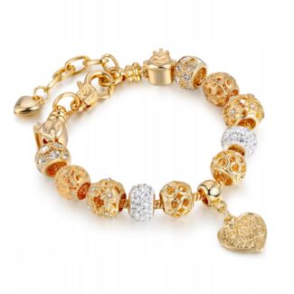 Bransoletka modułowa Charms Beads Złote Serce