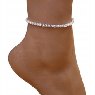 Bransoletka srebrna na nogę kostkę 2w1