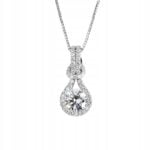 Wisiorek zawieszka srebrna błyszczące cyrkonie