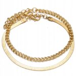 Bransoletka złota 2w1 na nogę kostkę