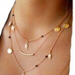 Naszyjnik Łańcuszek Złoty 3w1 Listki Koła