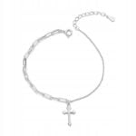 Bransoletka SREBRO próby 925 Krzyżyk Krzyż Bransoletka SREBRO próby 925 Krzyżyk Krzyż