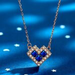 Naszyjnik Wisiorek Srebro 925 Golden Rose Błękitny Naszyjnik Wisiorek Srebro 925 Golden Rose Błękitny