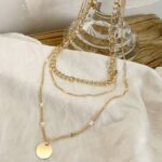 Naszyjnik Łańcuszek Złoty 3w1 Koło