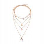 Naszyjnik Łańcuszek Złoty 4w1 Księżyc Słońce