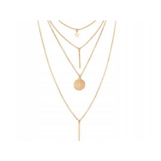 Naszyjnik Łańcuszek Złoty 4w1 Gwiazdka Mandala