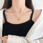 Naszyjnik Łańcuszek Złoty 2w1 Serce Cyrkonie