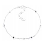 Bransoletka srebrna na nogę kostkę 2w1 Serce