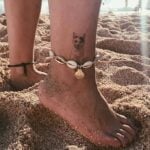 Bransoletka srebrna na nogę kostkę Muszla