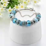 Bransoletka modułowa Charms Beads Błękitna 19 cm