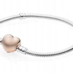 Bransoletka modułowa srebrna Złote Serce 20 cm