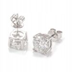 Kolczyki srebrne błyszczące białe cyrkonie