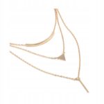 Naszyjnik Łańcuszek Złoty 3w1 Figury Trójkąt