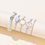 Zestaw bransoletka łańcuszek serce kontynenty