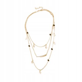 Naszyjnik Łańcuszek Złoty 3w1 Listki Koła