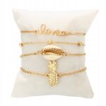 Zestaw bransoletka łańcuszek muszla ananas love Zestaw bransoletka łańcuszek muszla ananas love