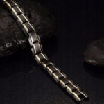 Bransoletka męska czarna stal nierdzewna