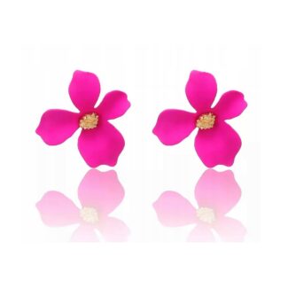 Kolczyki różowe dzika róża sztyfty