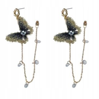 Kolczyki srebrne wiszące kryształy cyrkonie