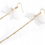 Kolczyki wiszące listki kwiatki cyrkonie boho