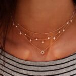 Naszyjnik Łańcuszek Złoty 3w1 Gwiazda Cyrkonie