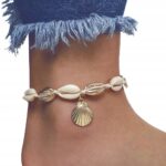 Bransoletka srebrna na nogę kostkę Muszla