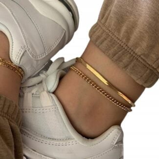 Bransoletka złota 2w1 na nogę kostkę