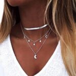 Naszyjnik Łańcuszek Srebrny 3w1 Księżyc Gwiazdy Naszyjnik Łańcuszek Srebrny 3w1 Księżyc Gwiazdy