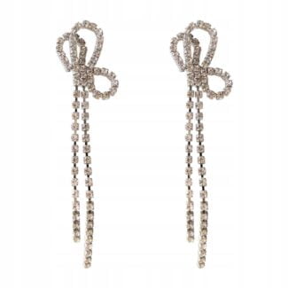 Kolczyki srebrne wiszące kryształy cyrkonie