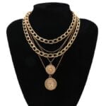 Naszyjnik Łańcuszek Złoty gruby 5w1 Monety