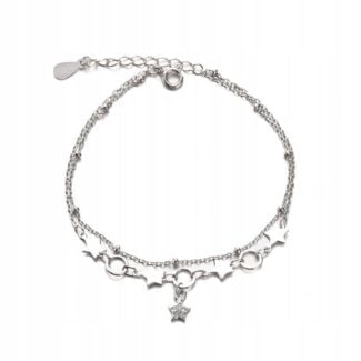 Bransoletka SREBRO próby 925 podwójna Gwiazdki Bransoletka SREBRO próby 925 podwójna Gwiazdki