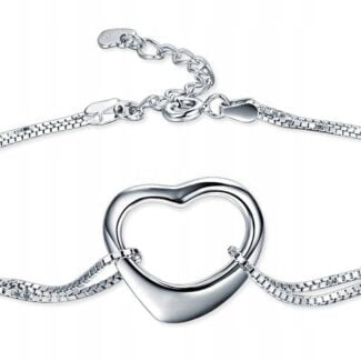 Bransoletka SREBRO próby 925 Serce