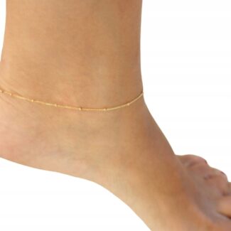 Bransoletka złota na nogę kostkę