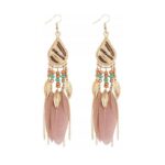 Kolczyki złote łapacze snów piórka boho orient Kolczyki złote łapacze snów piórka boho orient