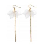 Kolczyki wiszące listki kwiatki cyrkonie boho