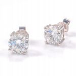 Kolczyki srebrne błyszczące białe cyrkonie