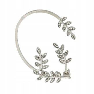 Kolczyk złoty motyle cyrkonie perły łańcuszek