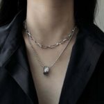 Naszyjnik Łańcuszek srebrny 2w1 koło