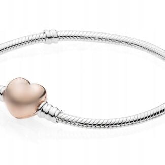 Bransoletka modułowa srebrna Złote Serce 20 cm