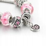 Bransoletka modułowa Charms Beads Różowe Serce