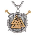 Naszyjnik męski Nordycki Tarcza Wikinga Valknut