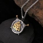 Naszyjnik męski Nordycki Tarcza Wikinga Valknut