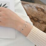 Bransoletka SREBRO próby 925 podwójna Gwiazdki