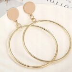 Kolczyki złote wiszące koła kółka sztyfty Kolczyki złote wiszące koła kółka sztyfty