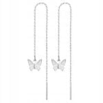Kolczyki srebrne wiszące motylki Kolczyki srebrne wiszące motylki