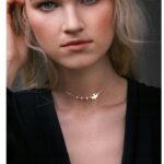 Naszyjnik Łańcuszek Złoty Jaskółka Ptak perły