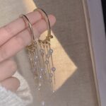 Kolczyki złote nauszne perły Kolczyki złote nauszne perły