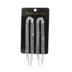 Kolczyki srebrne długie wiszące kryształy cyrkonie