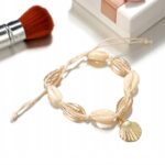 Bransoletka srebrna na nogę kostkę Muszla