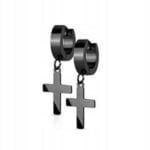 Kolczyki czarny krzyże katolickie damskie męskie